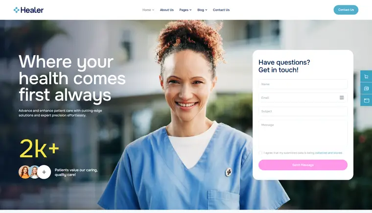 Healer Family Clinic website preview