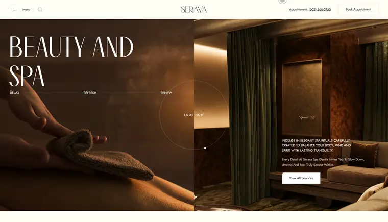 Serava Spa & Wellness website preview
